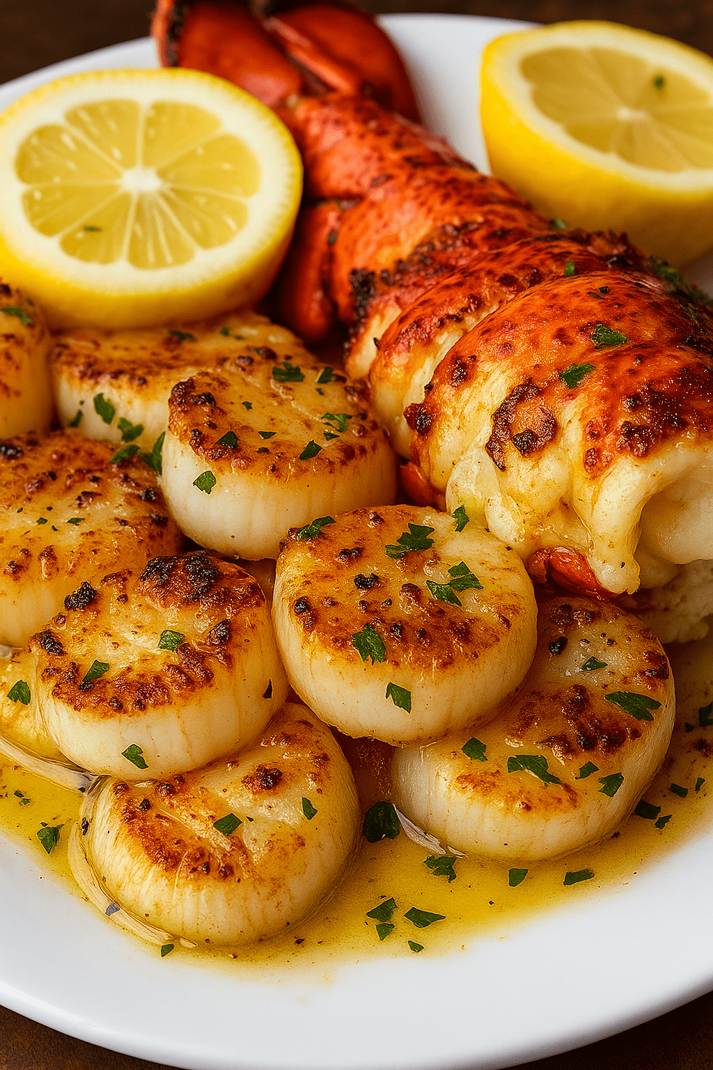 Garlic Butter Lobster and Scallops
