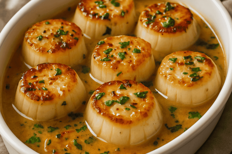 Seared Scallops with Garlic Butter Sauce