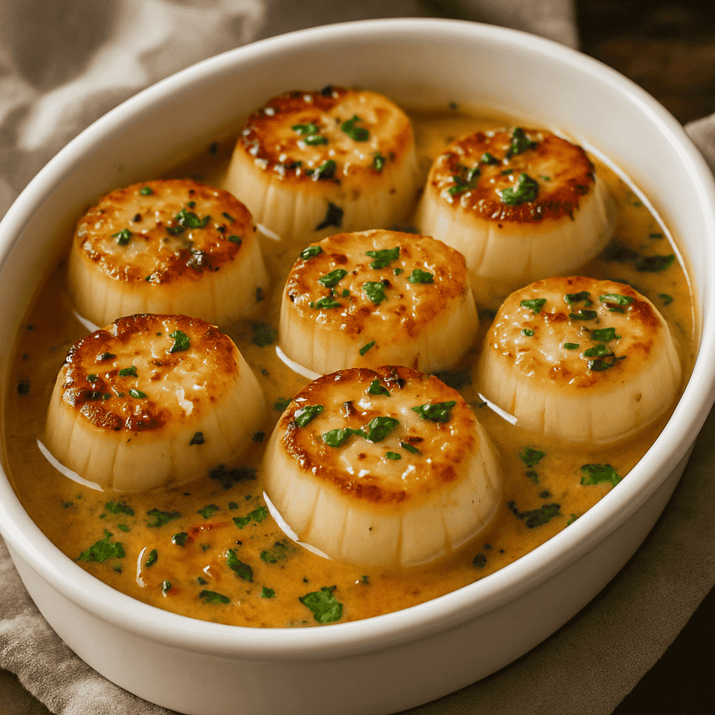 Seared Scallops with Garlic Butter Sauce