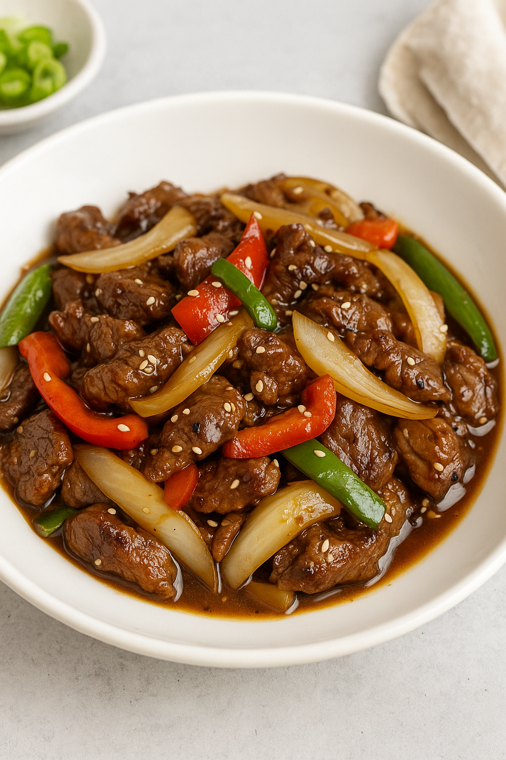 Chinese Pepper Steak with Onions