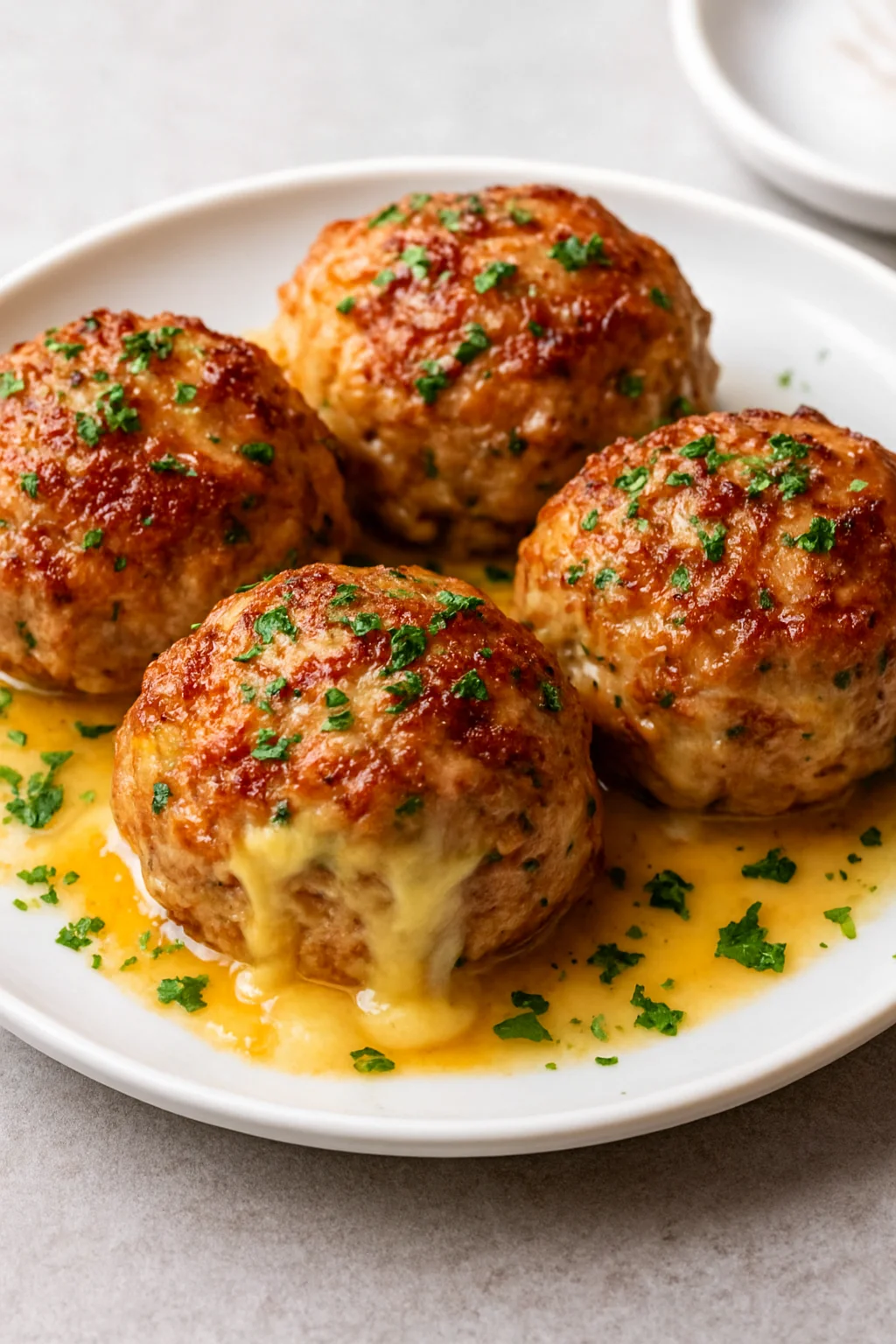Cheese-Stuffed Meatballs in Creamy Gravy
