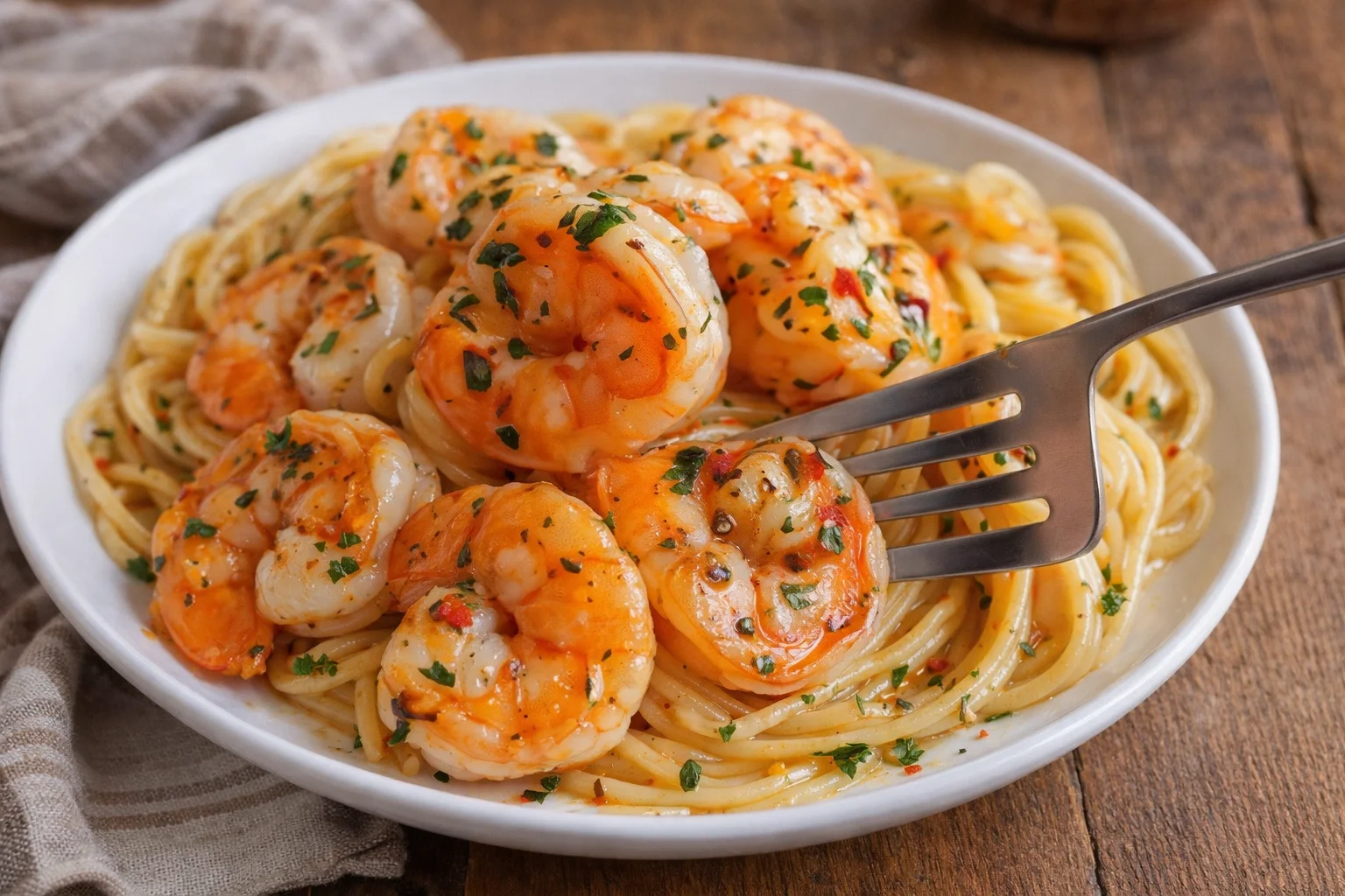 Creamy Garlic Shrimp with Pasta
