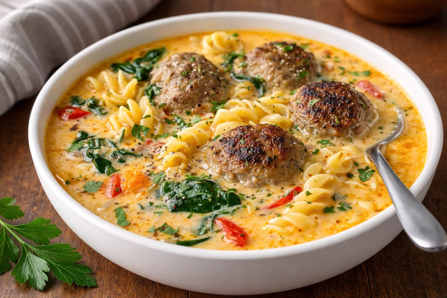 Creamy Italian Meatball Soup