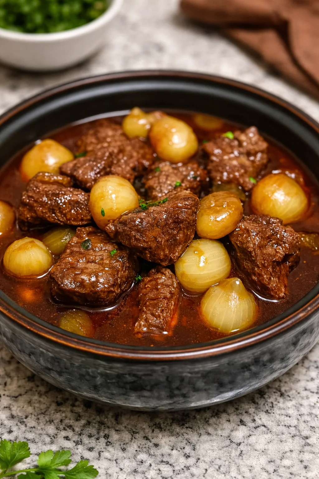 Greek Stifado (Traditional Beef & Onion Stew)