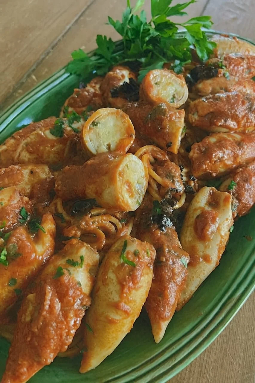Stuffed Calamari in Tomato Sauce (Calamari Ripieni al Sugo)