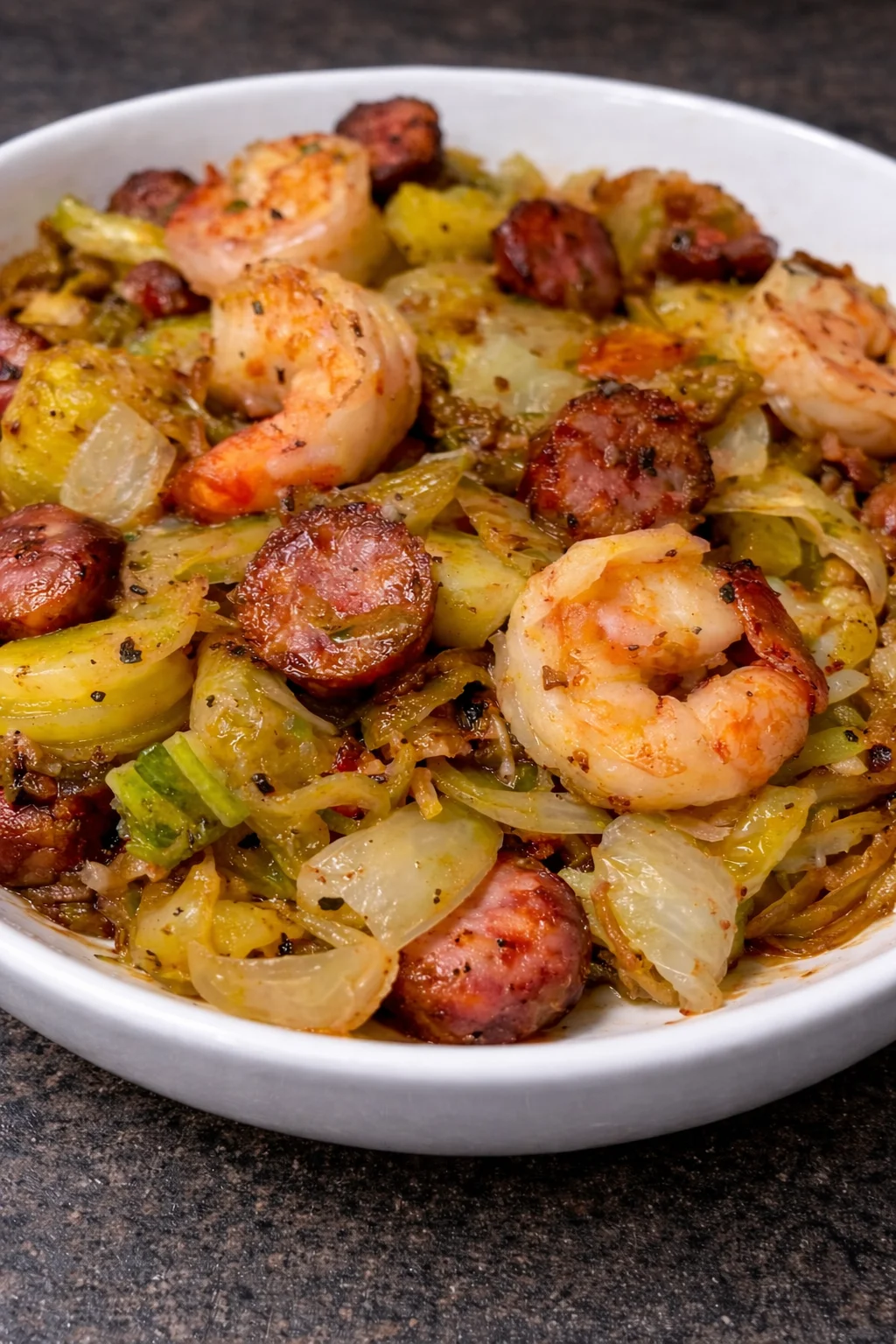 Fried Cabbage with Shrimp & Smoked Sausage (One-Pan Cajun Style)