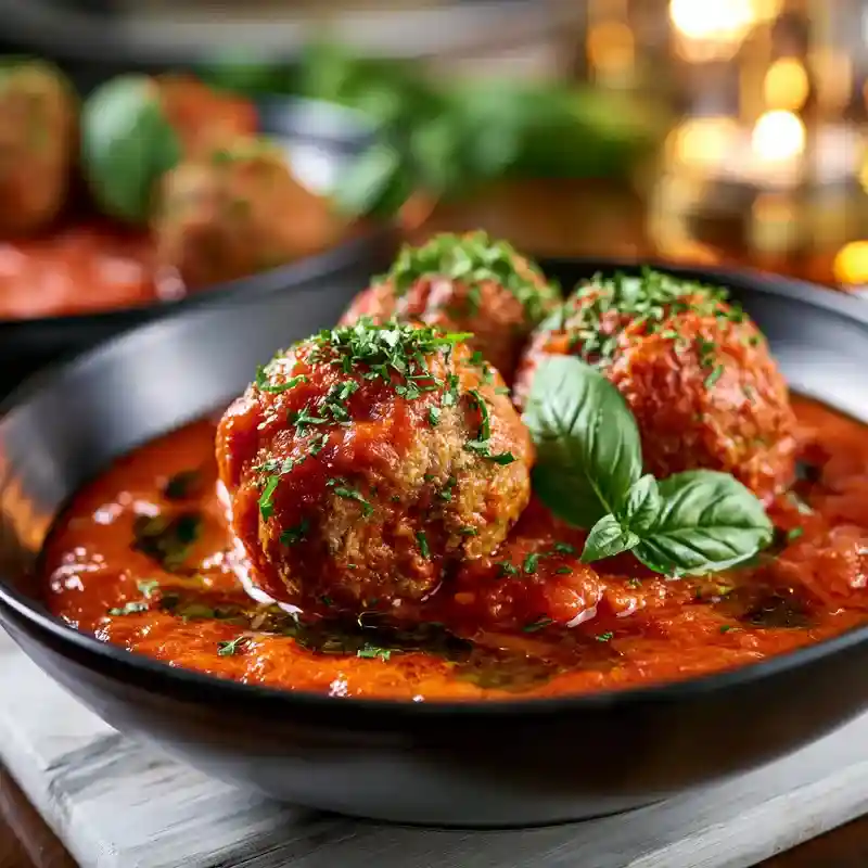 Italian Turkey Meatballs with Homemade Marinara Sauce